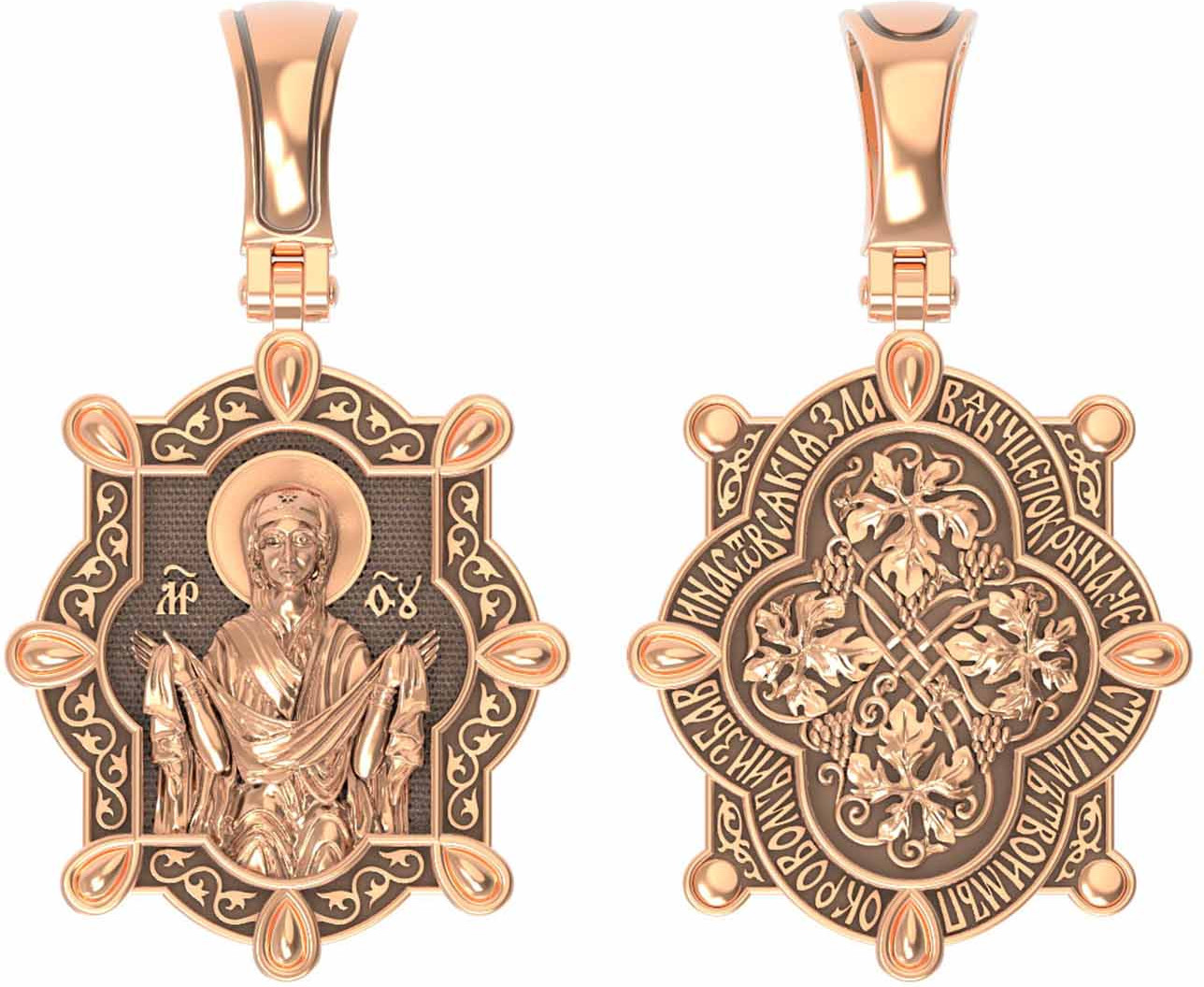 Нательная икона из красного золота 585 пробы