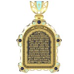 Нательная икона из лимонного золота 585 пробы с иконописью, темперой и эмалью