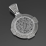 Нательная икона из белого золота 585 пробы с иконописью, темперой и эмалью