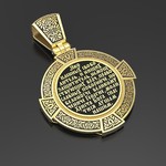 Нательная икона из лимонного золота 585 пробы с иконописью, темперой и эмалью