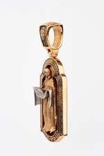 Нательная икона из красного золота 585 пробы с эмалью