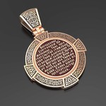Нательная икона из красного золота 585 пробы с иконописью, темперой и эмалью