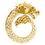 Подвеска DRAGON
 из лимонного золота 585 пробы с бриллиантами