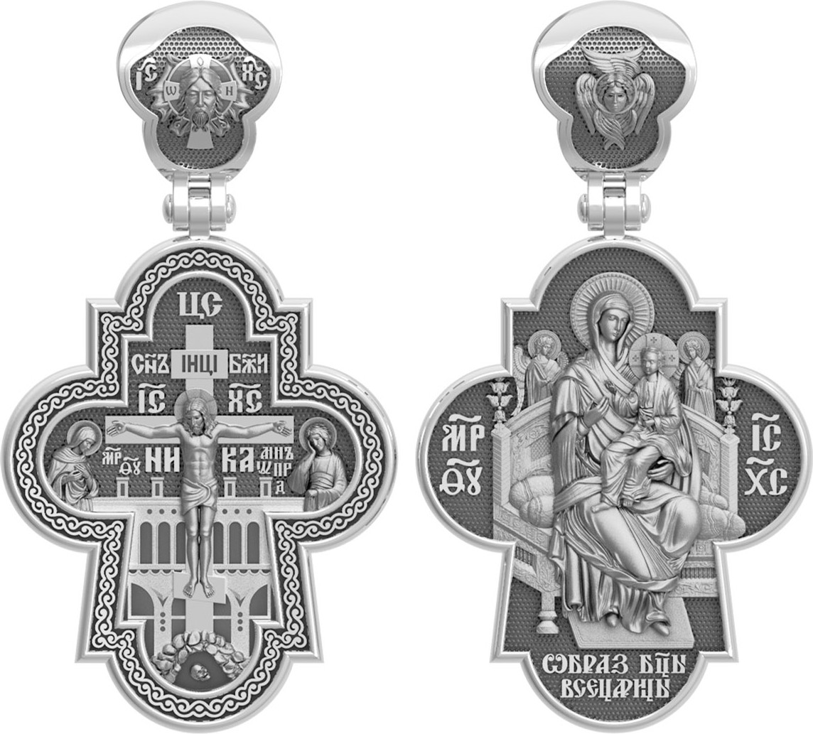 Крест из белого золота 585 пробы